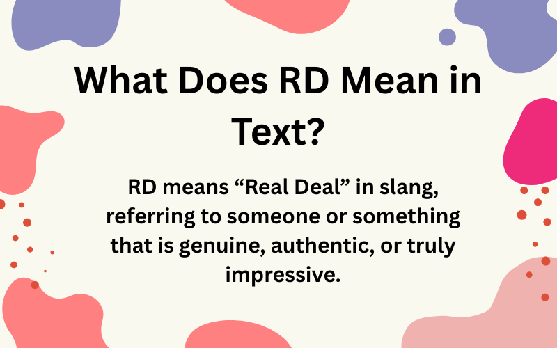 What Does RD Mean in Text